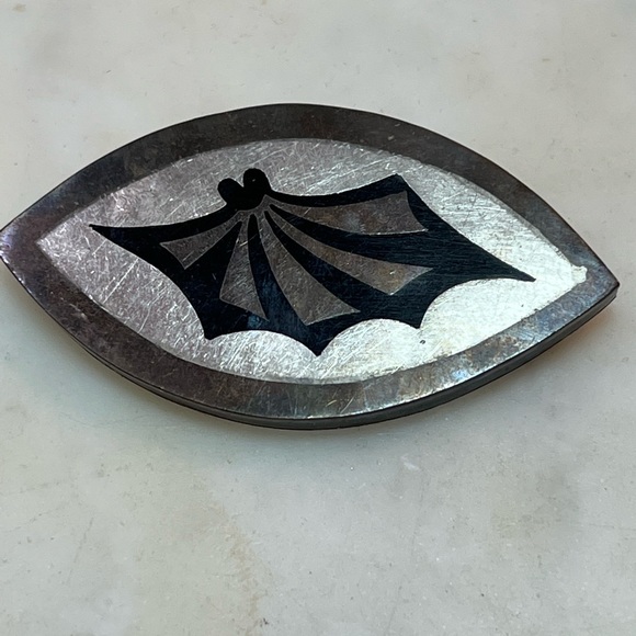Vintage ESTELA POPOWSKI MEXICO STERLING BRONZE MODERNIST BROOCH
